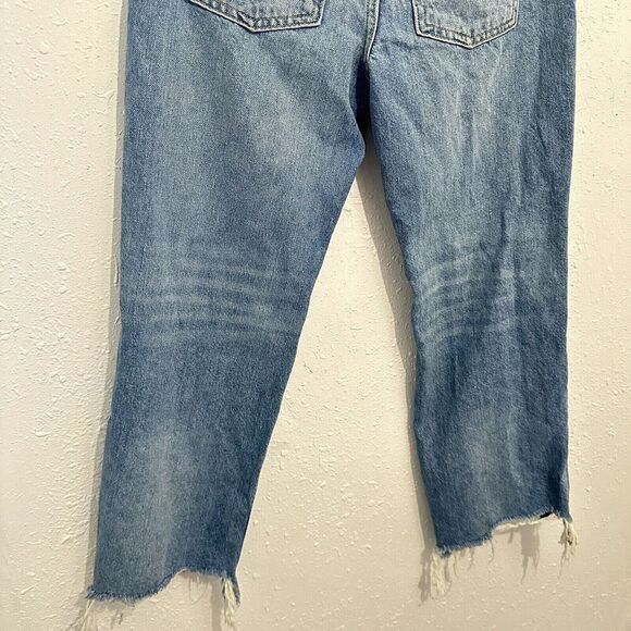We The Free People Womens Maggie Mid Rise Straight Relaxed Jeans 27 Distressed - Picture 8 of 12
